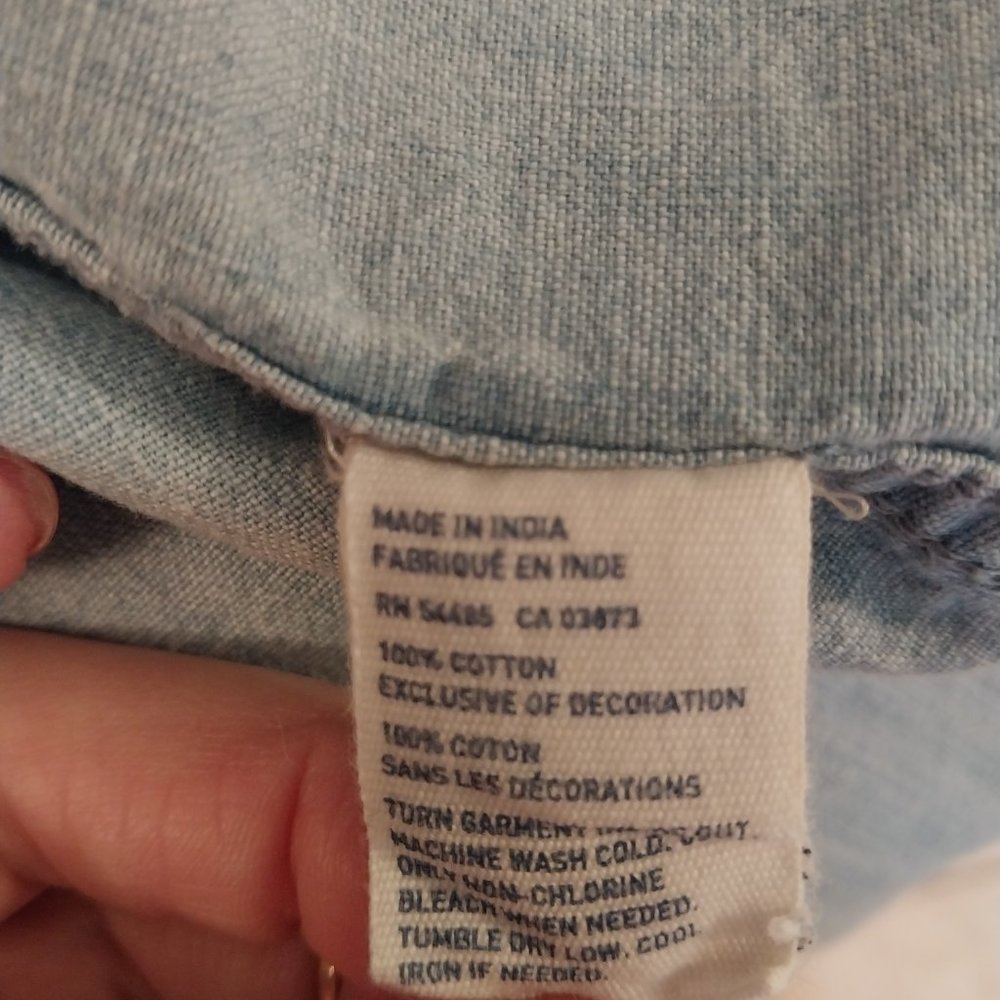 2571 Size Large American Eagle Upcycled Painted Jean Shirt - Picture 5 of 5